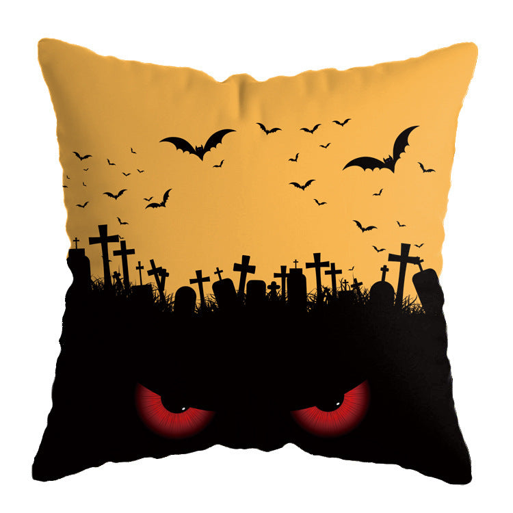 ☠️🎃 Linen Skull Halloween Pillow Cover 🎃☠️ janaila