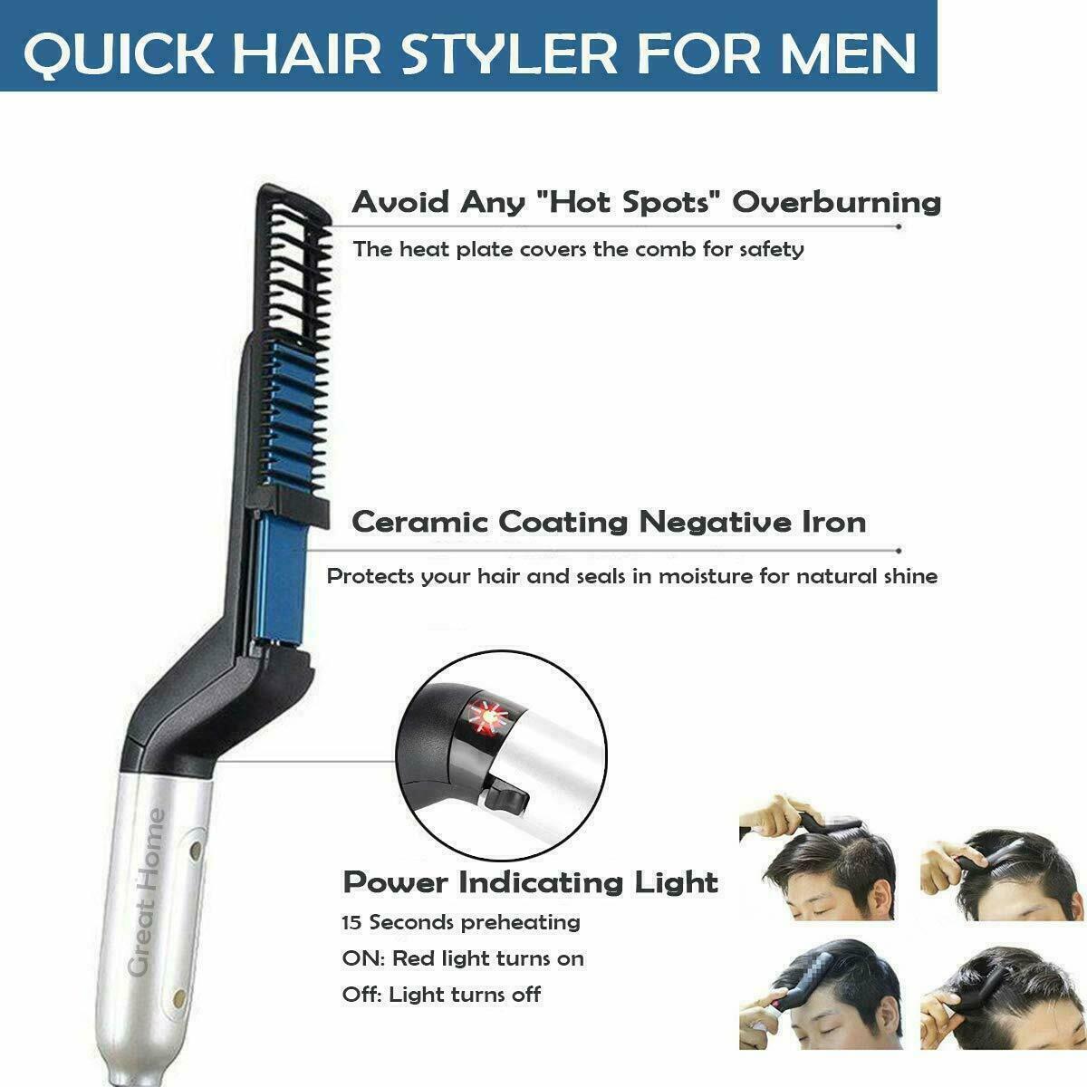 Hair Straightener Men Multifunctional Comb janaila