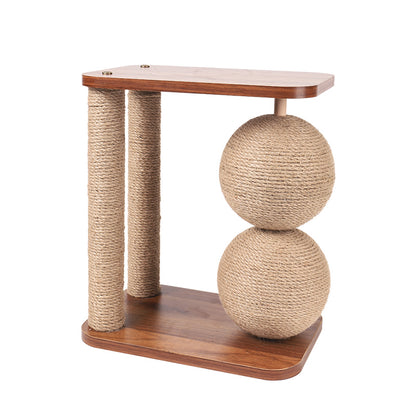 Senhilleu Cat Toy Wooden Ball Sisal Scratch Ball Cat Interactive Cat Toy janaila