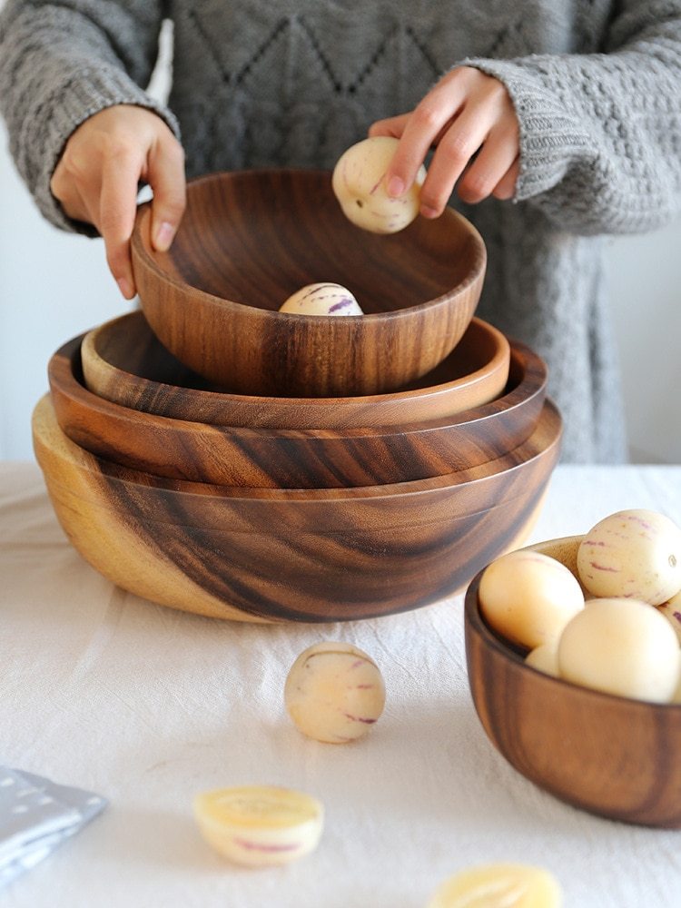 Acacia wooden bowl,Bamboo Bowl janaila