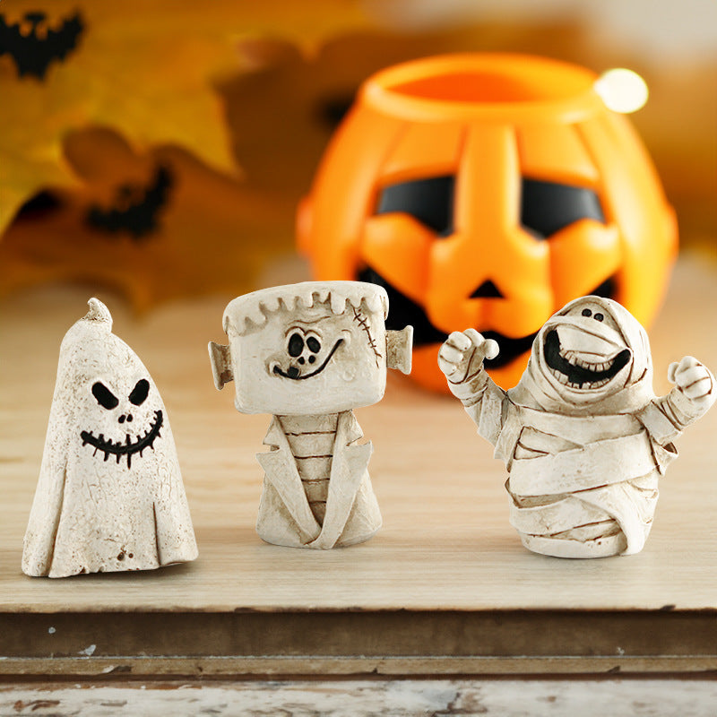 🎃👻 Pumpkin Head Ghost Halloween Scene Decoration Ornaments 👻🎃 janaila