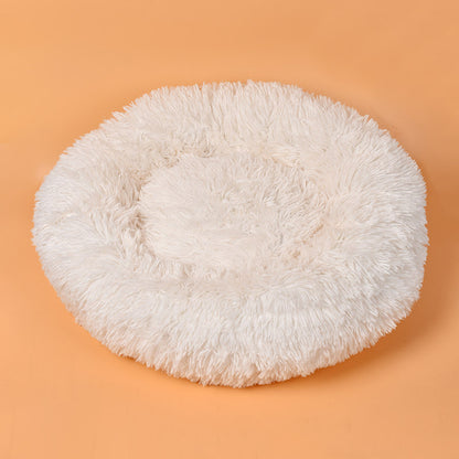 Plush round sleeping cat mat janaila