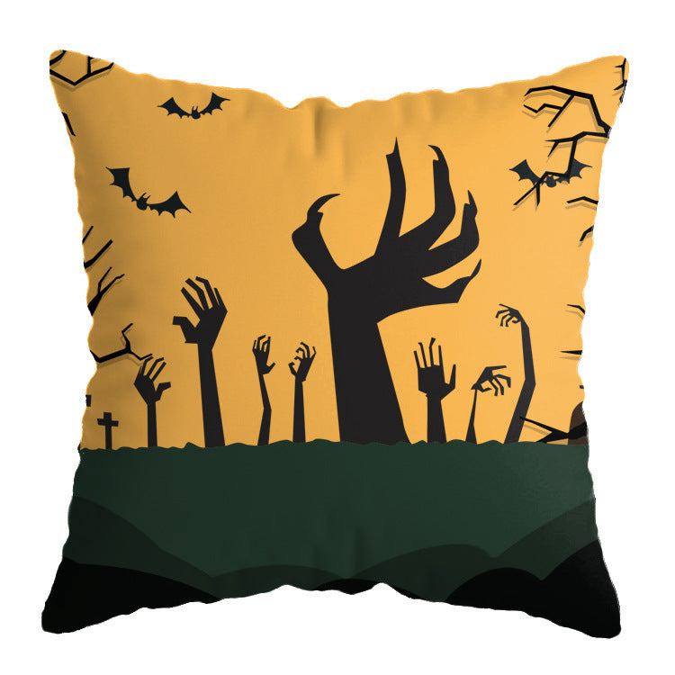 ☠️🎃 Linen Skull Halloween Pillow Cover 🎃☠️ janaila