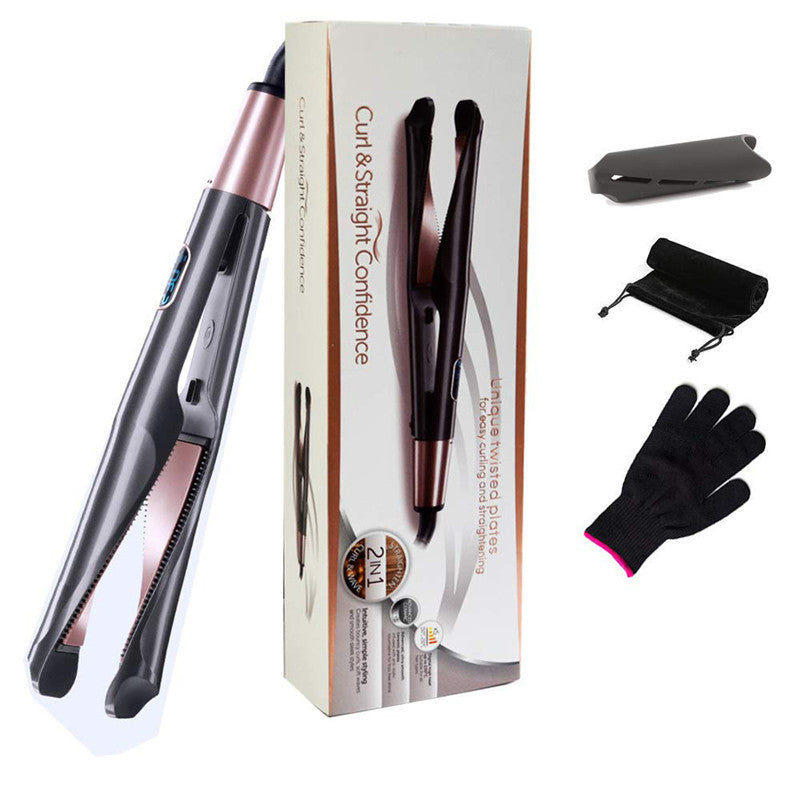 2 In 1 Hair Straightener And Curler Curling Iron For All Hair Types Tourmaline Ceramic Twisted Flat Iron For Hair Styling janaila