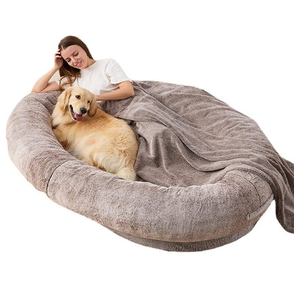 Large Human Short Plush Dog Bed janaila