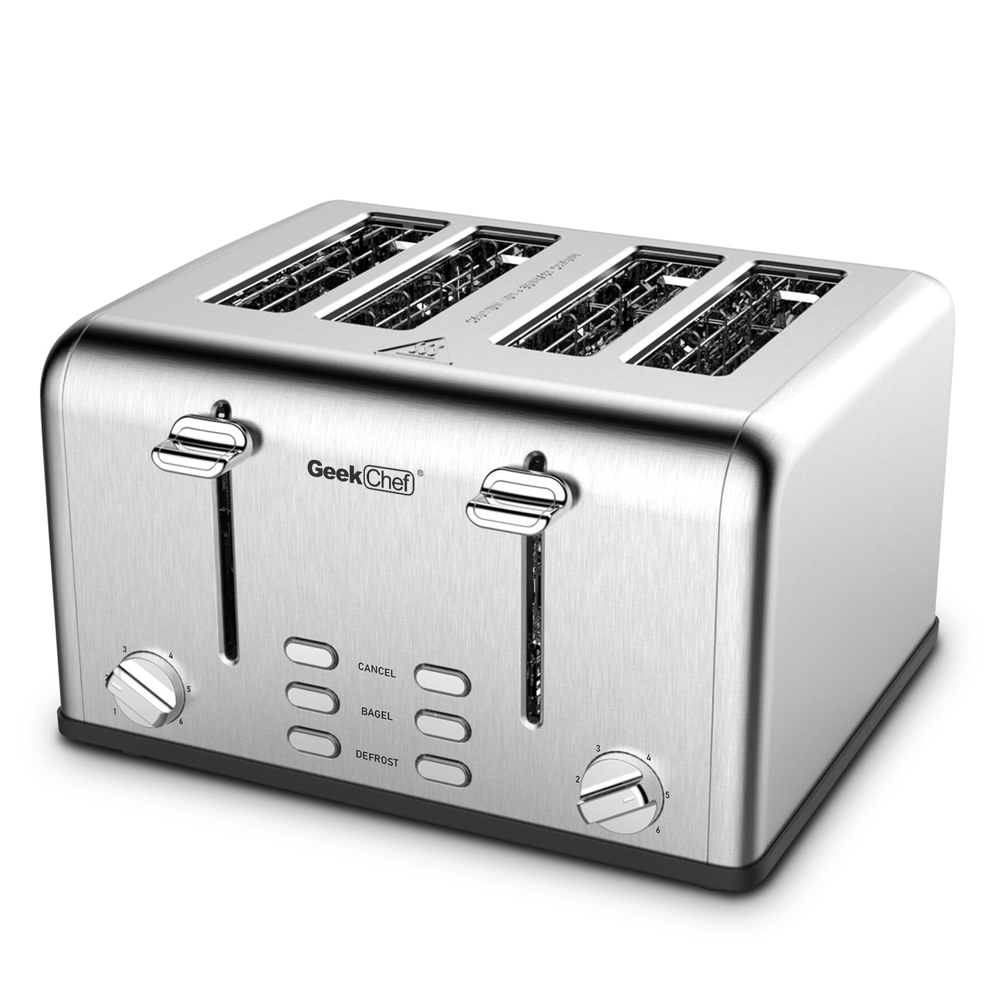 Toaster 4 Slice, Geek Chef Stainless Steel Extra-Wide Slot Toaster with Dual Control Panels of Bagel/Defrost/Cancel Functi. janaila