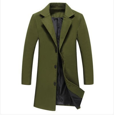 Autumn And Winter New Mens Solid Color Casual Business Woolen Coats janaila