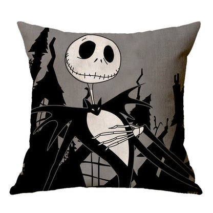 ☠️🎃 Linen Skull Halloween Pillow Cover 🎃☠️ janaila