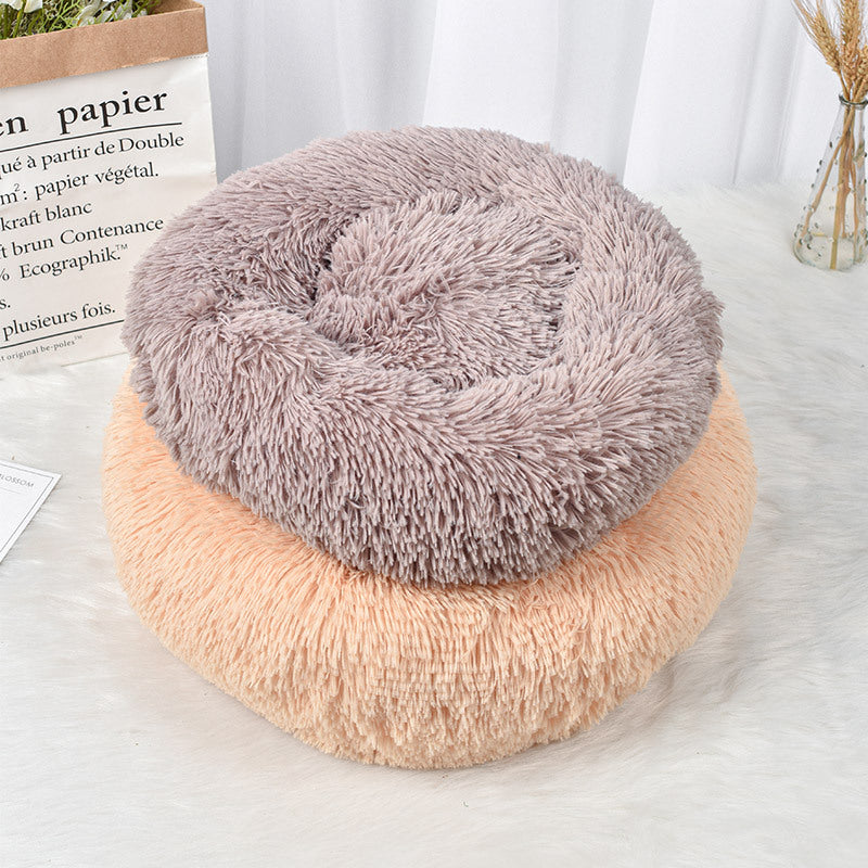 Plush round sleeping cat mat janaila