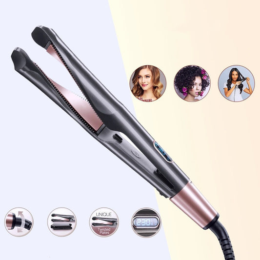 2 In 1 Hair Straightener And Curler Curling Iron For All Hair Types Tourmaline Ceramic Twisted Flat Iron For Hair Styling janaila