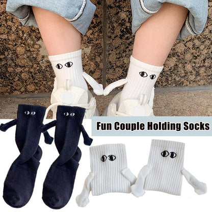 Magnetic Suction Hand In Hand Couple Socks Cartoon janaila