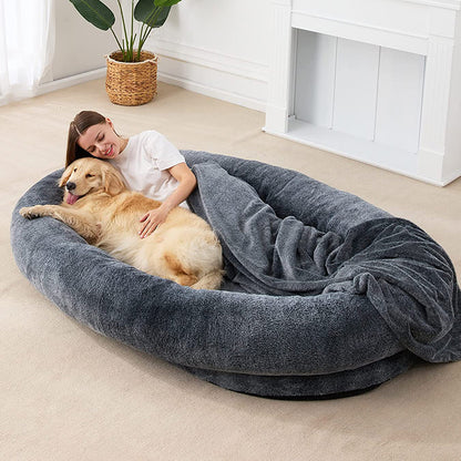 Large Human Short Plush Dog Bed janaila