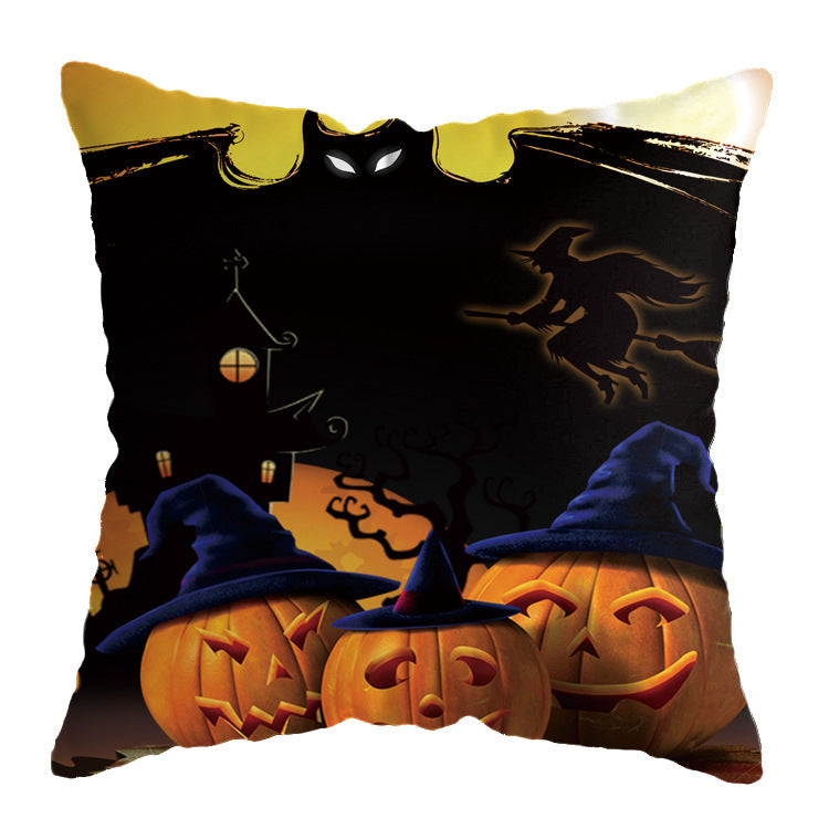 ☠️🎃 Linen Skull Halloween Pillow Cover 🎃☠️ janaila