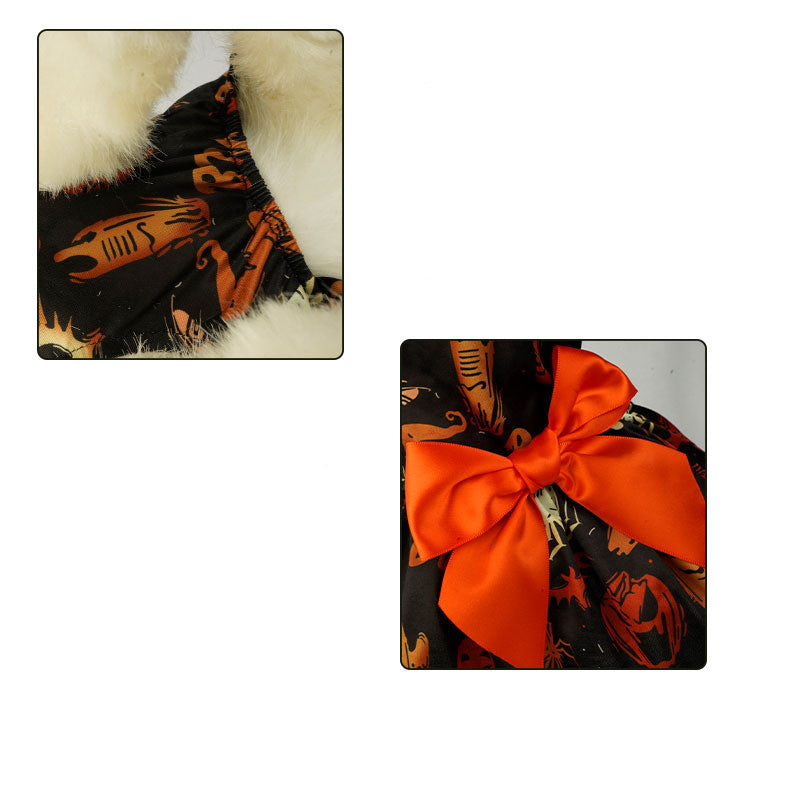 🎃🐾 Halloween Pumpkin Print Pet Dress: Adorable Attire for Small Dogs 🐾🎃 janaila