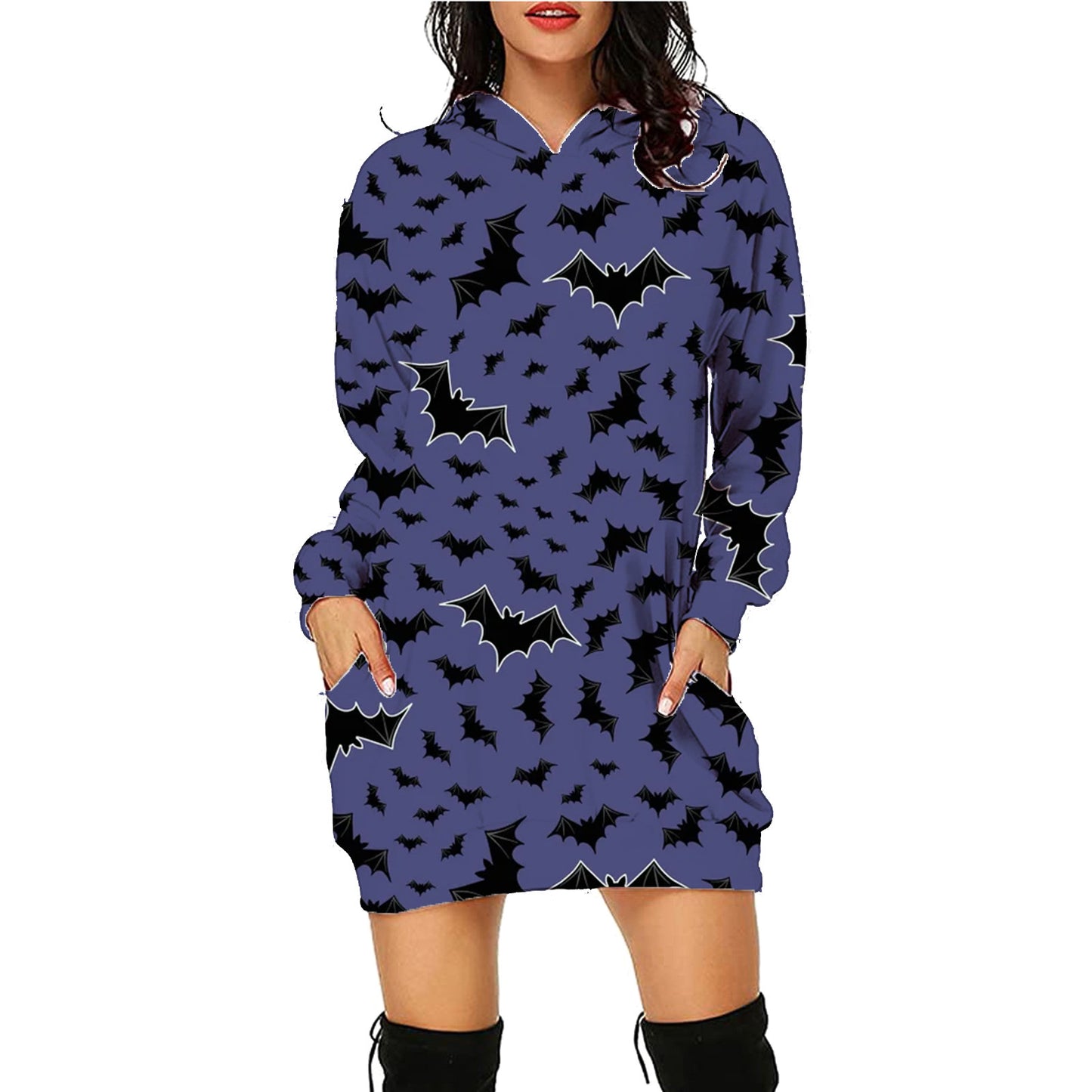 👕Halloween Print Long Hoodie With Pockets Sweater🎃🦇 janaila