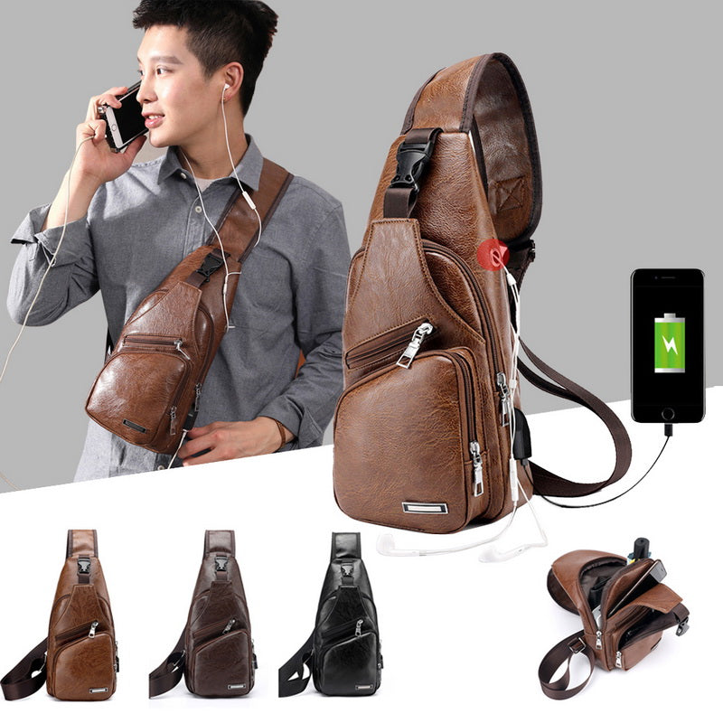 Men USB Charging Bag Men Chest Bag janaila