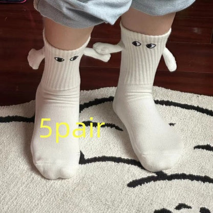 Magnetic Suction Hand In Hand Couple Socks Cartoon janaila