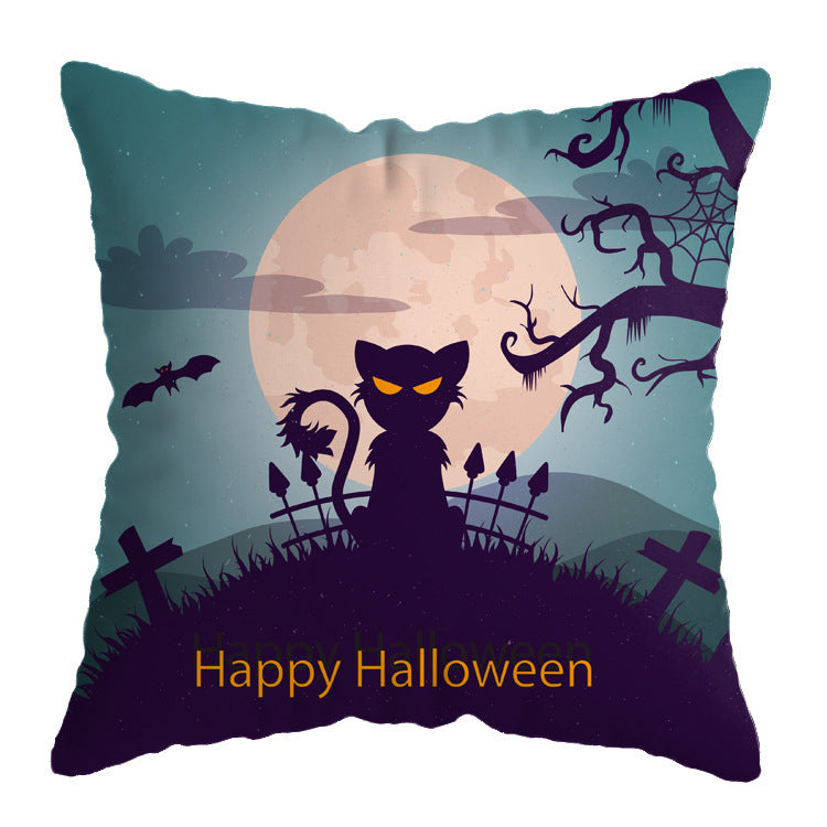 ☠️🎃 Linen Skull Halloween Pillow Cover 🎃☠️ janaila