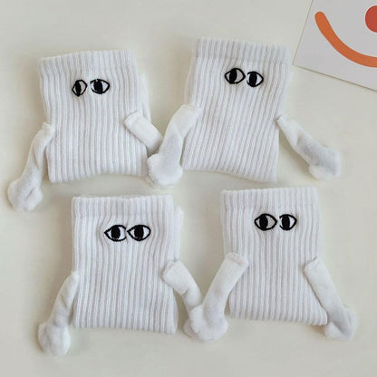 Magnetic Suction Hand In Hand Couple Socks Cartoon janaila