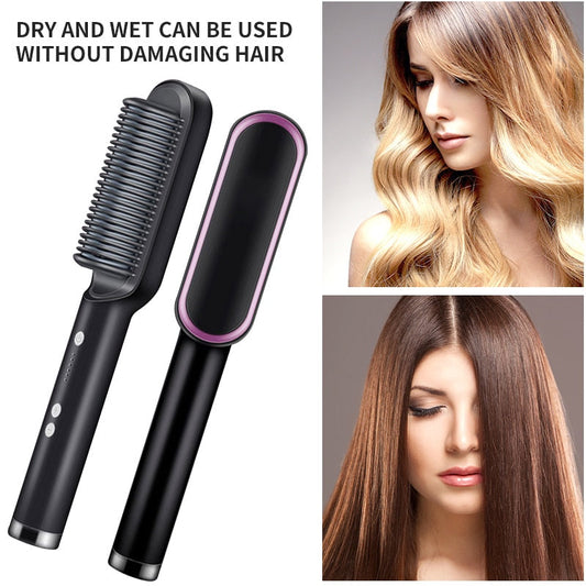 2 in 1 Electric brush hair straightener janaila