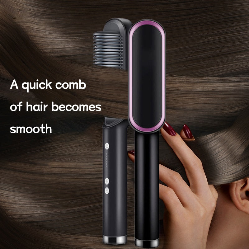 2 in 1 Electric brush hair straightener janaila